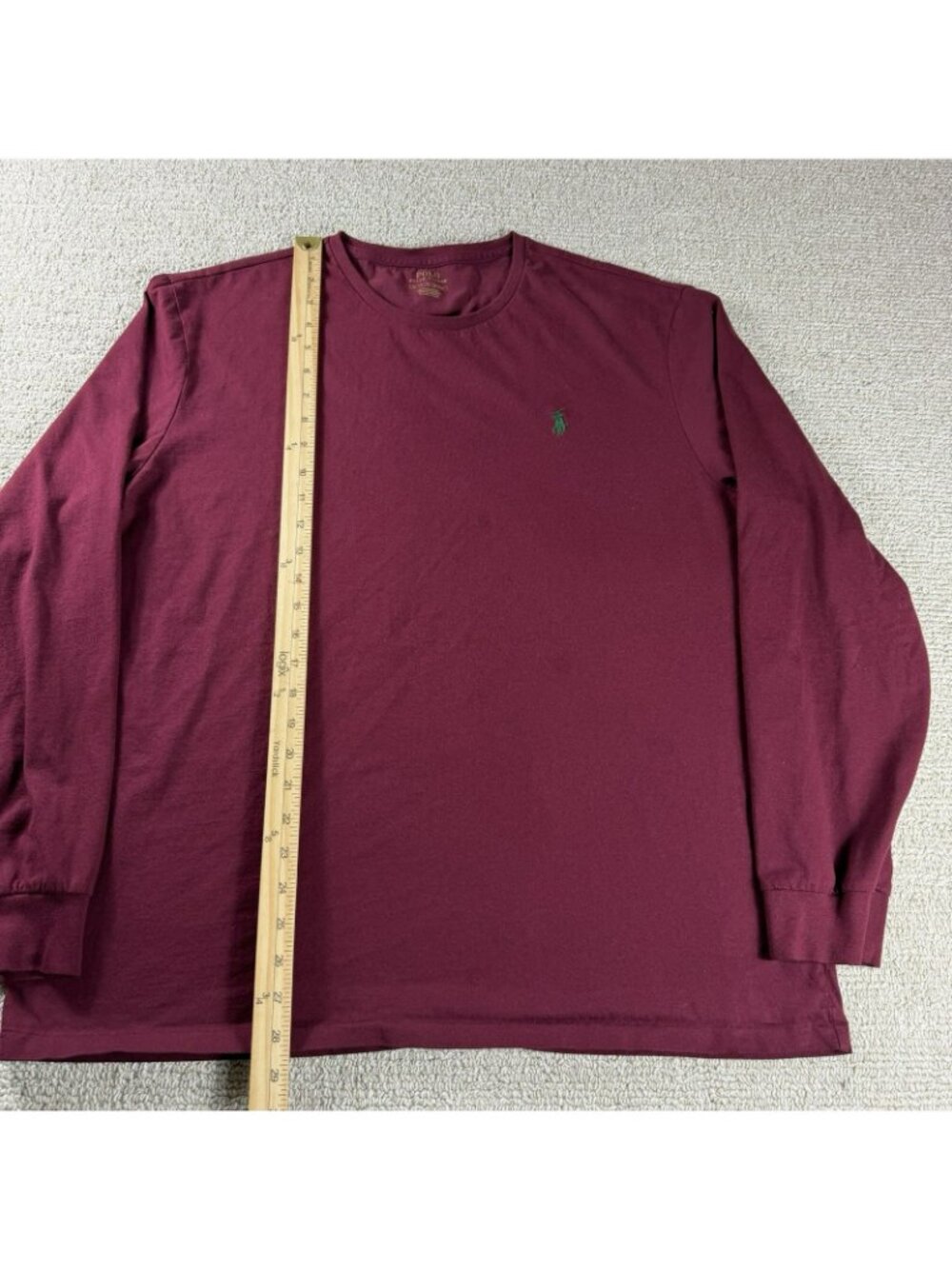 Polo Ralph Lauren Long Sleeve T-Shirt Maroon Men’s Size XL - Picture 4 of 8